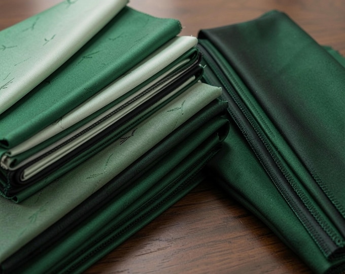 Forest Green Stretch Two Tone Taffeta Fabric by the Yard, 58” Wide Medium Weight Bridal Fabric for Wedding Gowns, Dresses & Formal Wear