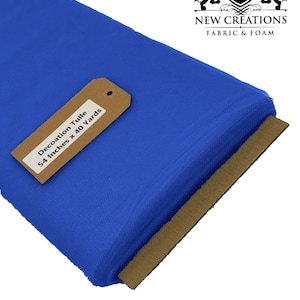 Royal Blue 54&quot; Wide by 40 Yards Long (120 Feet) Polyester Tulle Fabric Bolt, for Wedding and Decoration.