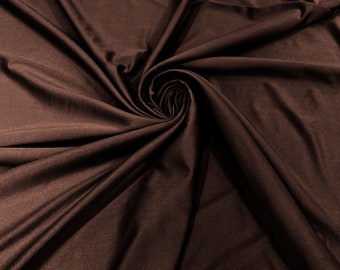 Dark Brown Shiny Milliskin Nylon Spandex Fabric 4 Way Stretch 58" Wide Sold by The Yard