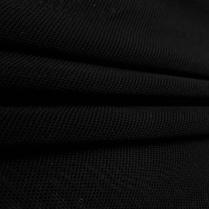 Black 58/60&quot; Wide Solid Stretch Power Mesh Fabric Nylon Spandex Sold By The Yard.
