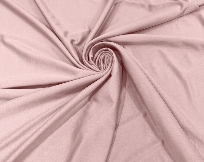 Pastel Pink Shiny Milliskin Nylon Spandex Fabric 4 Way Stretch 58" Wide Sold by The Yard