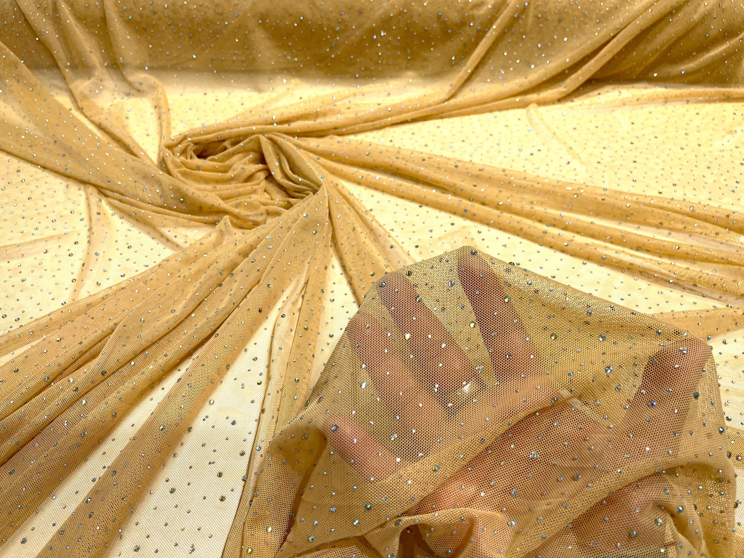 Gold Shiny Glitter Fabric,Stretch Shimmering Glitter Powder for Prom P –  uartcrafts