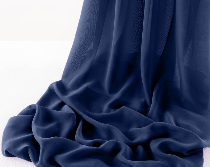 Light Navy Blue - Wool Dobby Chiffon Sheer Table Runner for Wedding, Decorations for Birthday Parties, Banquets, Engagements.
