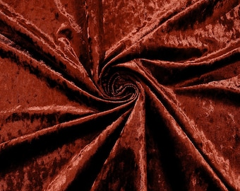 Burnt Orange Stretch Crushed Velvet Fabric/58 Inches Wide/Cosplays.