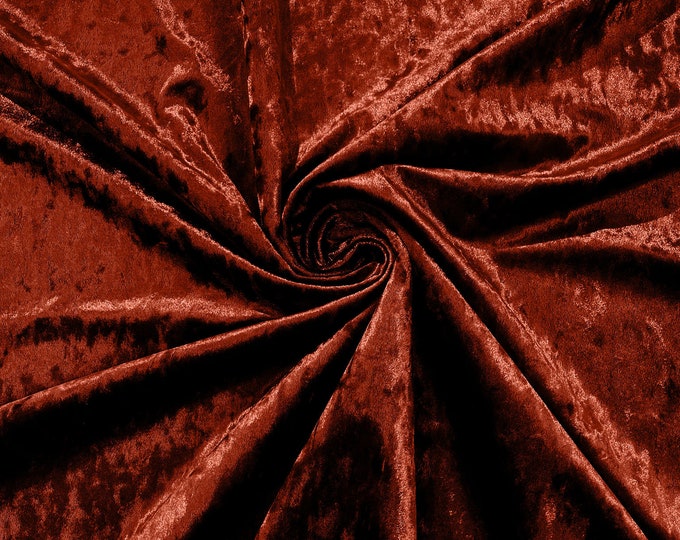 Burnt Orange Stretch Crushed Velvet Fabric/58 Inches Wide/Cosplays.