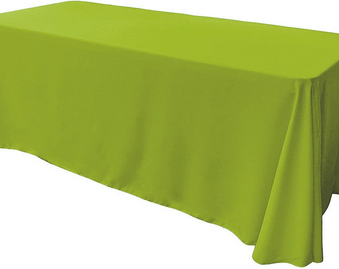 Lime Green - Rectangular Polyester Poplin Tablecloth Floor Length / Party supply