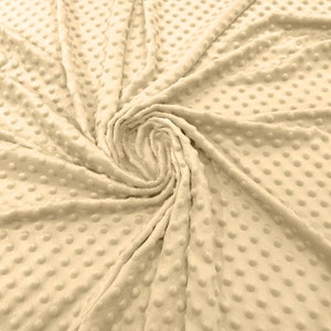 Khaki Polka Dot Minky Fabric By The Yard | Super Soft Minkee Fabric | 58’’ Wide | 2 Way Stretch Polka Dot Minky Fabric.