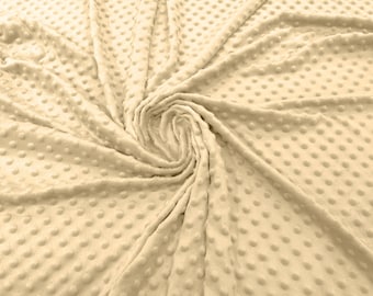 Khaki Minky Dot Fabric| 58" Wide| Cosplay| Stuff Animals| Blankets.