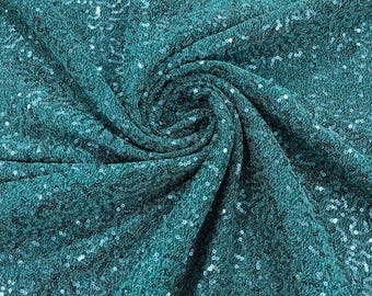 Jade Metallic Tinsel Stretch Lurex Fabric With Sequins/58 Wide.