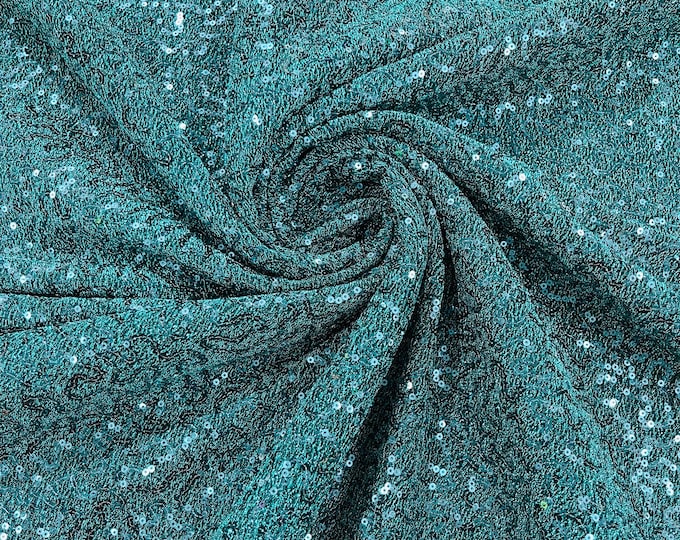 Jade Metallic Tinsel Stretch Lurex Fabric With Sequins/58 Wide.