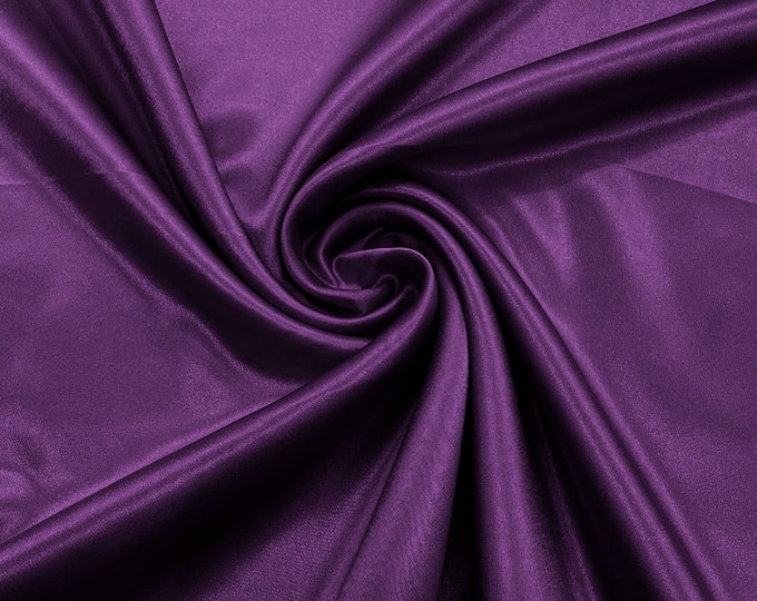 Eggplant Crepe Back Satin Bridal Fabric Draper/Prom/Wedding/58" Inches Wide Japan Quality.