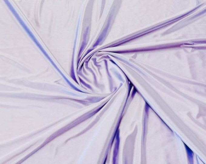 Lilac Deluxe Shiny Polyester Spandex Fabric Stretch 58" Wide Sold by The Yard.
