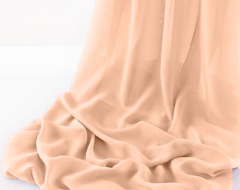 Blush Peach Chelsea Wool Dobby Chiffon Fabric/58" Wide Sheer Fabric/Solid Color Draping Fabric for Wedding Party Easter Backdrop.