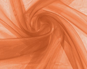 Orange Crystal Organza Fabric, Sheer Polyester, 58/60" Wide | Cosplay Costumes, Skirts.