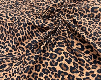 Brown/Black Leopard Print, Animal print 100% Quilt Cotton, Fabric By The Yard