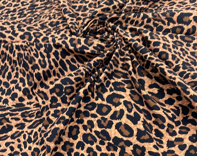 Brown/Black Leopard Print, Animal print 100% Quilt Cotton, Fabric By The Yard