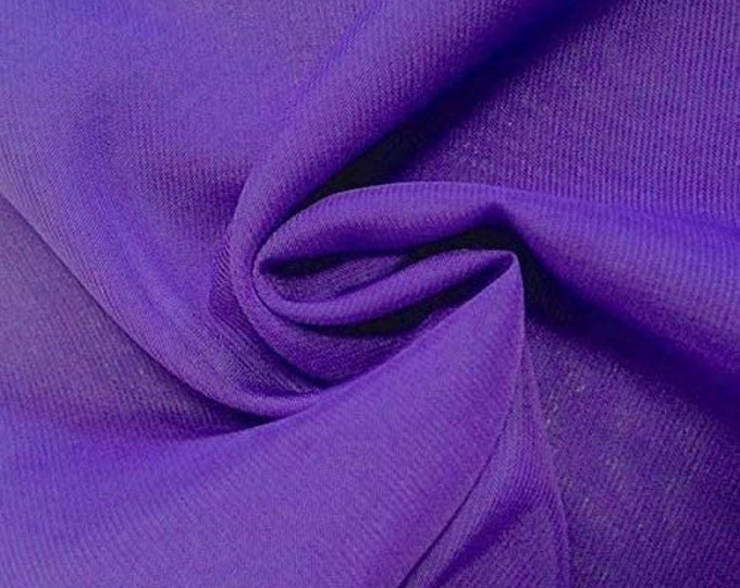 Purple 58/60" Wide 100% Polyester Soft Light Weight, Sheer, See Through Chiffon Fabric Sold By The Yard.