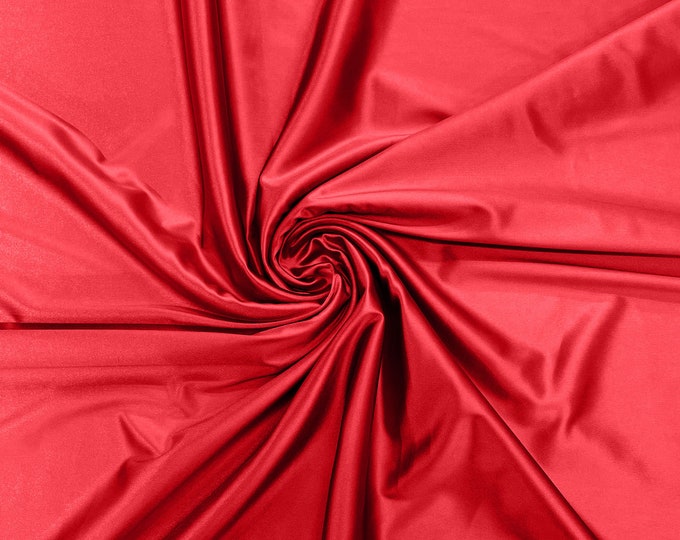 Coral Heavy Shiny Satin Stretch Spandex Fabric/58 Inches Wide/Prom/Wedding/Cosplays.