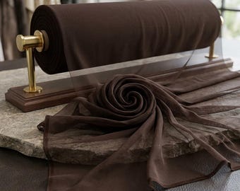 Brown Power Mesh Fabric by the Yard Sheer 4 Way Stretch Nylon Spandex for Dress Lingerie Dancewear Activewear 60 Inch