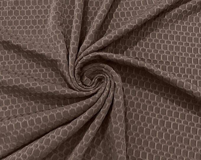 Coco - Honeycomb 4-Way Stretch Knit Fabric for Leggings, Athletic Wear, Work Out Gear, Biker Fabric by The Yard.