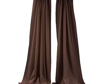 Brown 2 Panels Backdrop Drape, All Sizes Available in Polyester Poplin, Party Supplies Curtains.