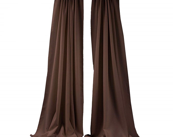 Brown 2 Panels Backdrop Drape, All Sizes Available in Polyester Poplin, Party Supplies Curtains.