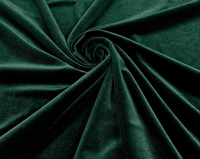 Hunter Green Stretch Velvet Fabric 58" Wide| Apparel Costumes, Sold By The Yard