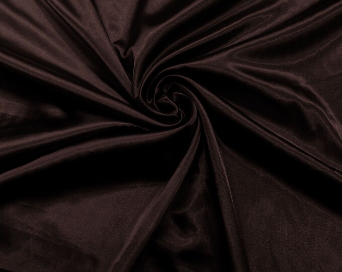 Chocolate Light Weight Silky Stretch Charmeuse Satin Fabric/60" Wide/Cosplay.