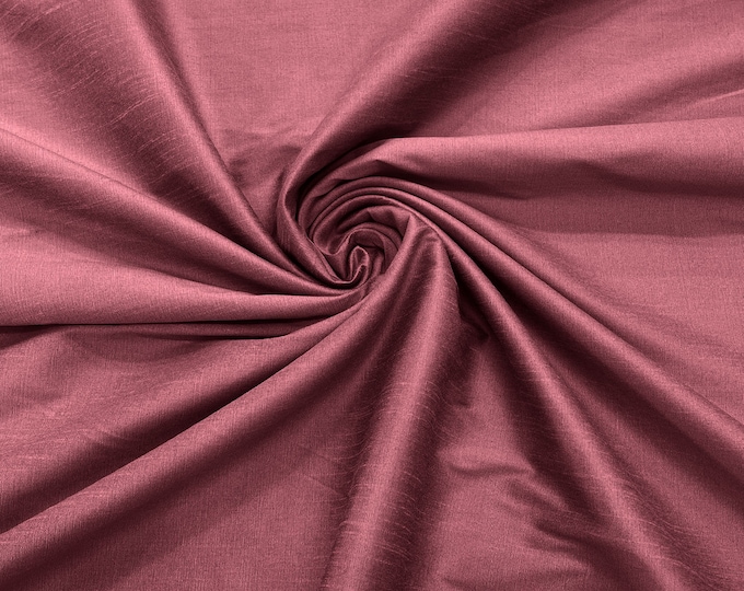 Mauve Polyester Dupioni Faux Silk Fabric/ 55” Wide/Wedding Fabric/Home Decor.