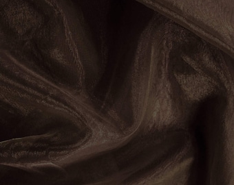 Brown 58/60" Wide 100% Polyester Soft Light Weight, Sheer, See Through Crystal Organza Fabric Sold By The Yard.