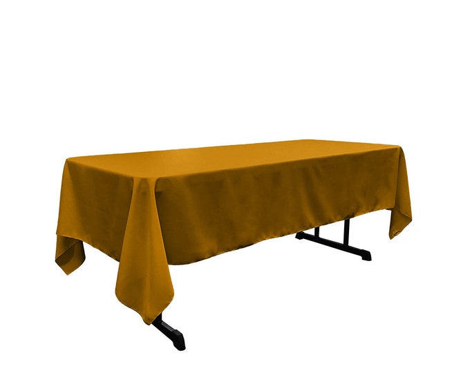 Mustard - Rectangular Polyester Poplin Tablecloth / Party supply.