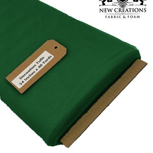 Hunter Green 54" Wide by 40 Yards Long (120 Feet) Polyester Tulle Fabric Bolt, for Wedding and Decoration.
