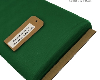 Hunter Green 54" Wide by 40 Yards Long (120 Feet) Polyester Tulle Fabric Bolt, for Wedding and Decoration.