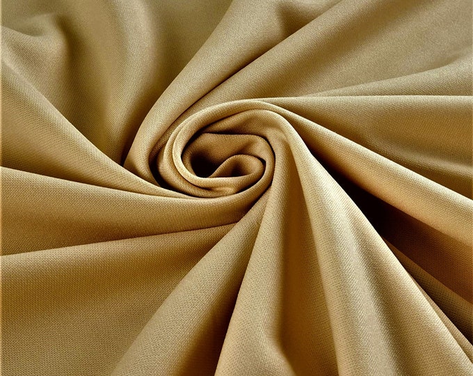 Gold  59/60" Wide 100% Polyester Wrinkle Free Stretch Double Knit Scuba Fabric Sold By The Yard.