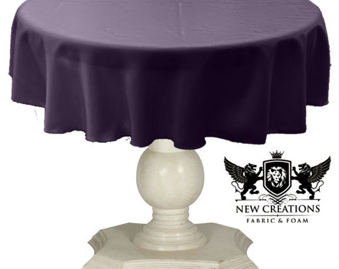 Light Plum Tablecloth Solid Dull Bridal Satin Overlay for Small Coffee Table Seamless.