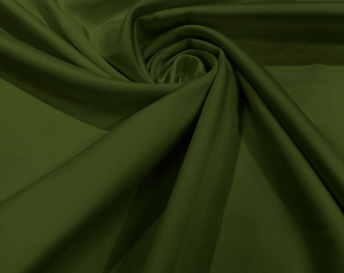 Dark Lime Green - Matte L'Amour Satin (Peau de Soie) Duchess Fabric Bridesmaid Dress 58"-60" Wide/Costume/wedding.