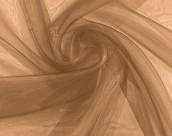 Copper 58/60" Wide 100% Polyester Soft Light Weight, Sheer, See Through Crystal Organza Fabric/Cosplay Costumes, Skirts.