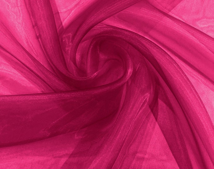 Magenta 58/60" Wide 100% Polyester Soft Light Weight, Sheer, See Through Crystal Organza Fabric/Cosplay Costumes, Skirts.