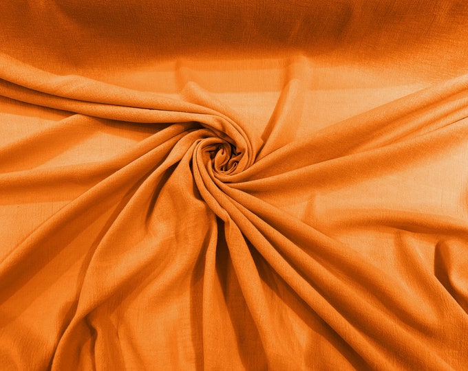 Orange Muslin Crinkle Gauze Fabric, Cotton Gauze Swaddle Fabric, Fabric for Babies, Swaddle, dresses, Cheesecloth Fabric