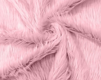 Pink Faux Fur Fabric, Soft Shaggy Material for Costumes, Crafts, and Home Decor
