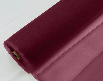 Burgundy - Bridal Mesh Tulle Netting Fabric / Sheer Mesh /58" Wide / Sold by the Yard