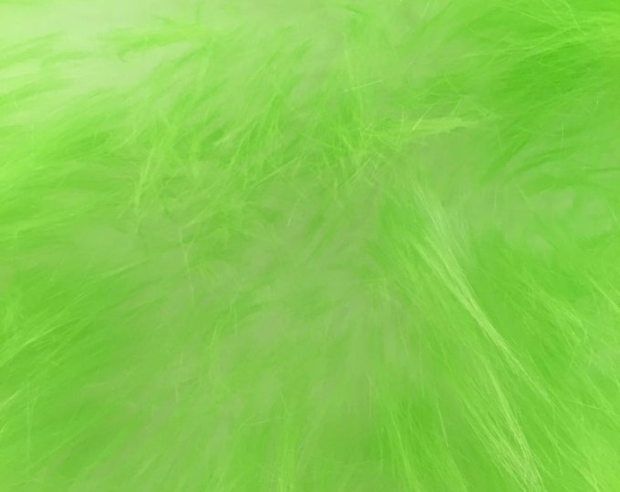 Lime/ off white cotton candy design shaggy faux fun fur- 2 tone super soft faux fur- yard