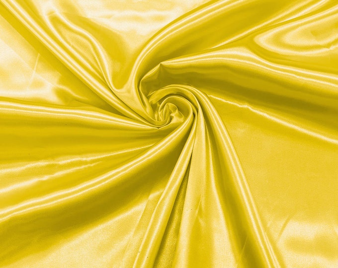 Pucci Yellow - Shiny Charmeuse Satin Fabric for Wedding Dress/Crafts Costumes/58” Wide /Silky Satin