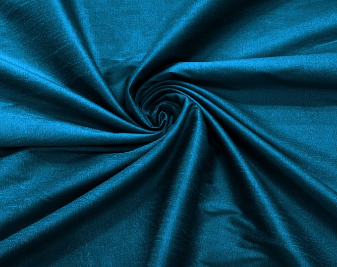 Dark Teal Polyester Dupioni Faux Silk Fabric/ 55” Wide/Wedding Fabric/Home Decor.