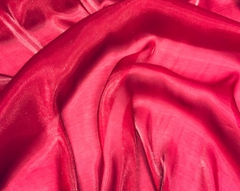 Burgundy Wet Liquid Sheer Chiffon Fabric/58" Wide.