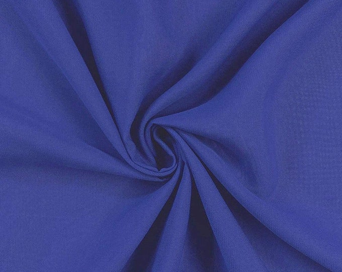 Royal Blue 58/60" Wide 100% Polyester Soft Light Weight, Sheer, See Through Chiffon Fabric Sold By The Yard.