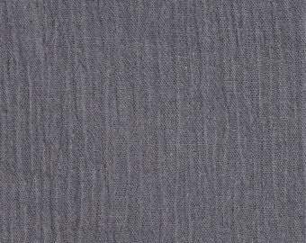 Gray Cotton Gauze Fabric 100% Cotton 48/50" inches Wide Crinkled Lightweight Sold by The Yard.