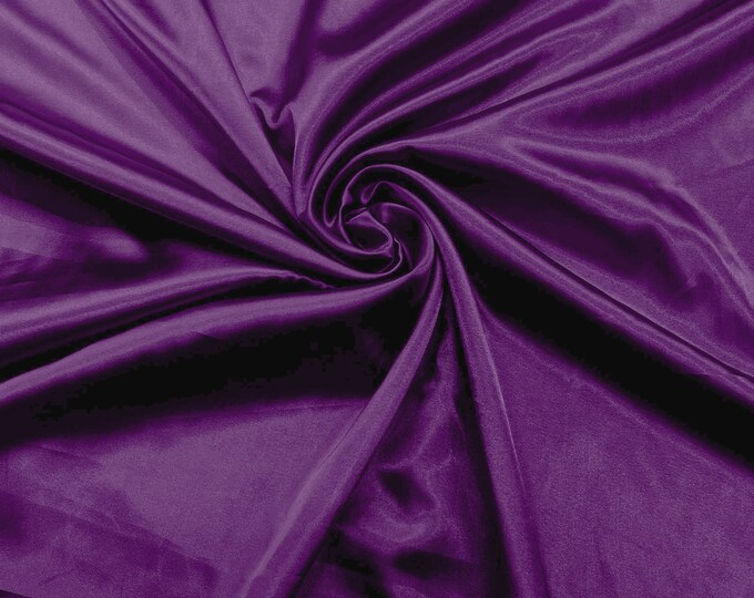 Barney Purple Light Weight Silky Stretch Charmeuse Satin Fabric/60" Wide/Cosplay.