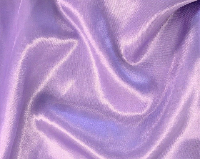 Lavender Heavy Shiny Bridal Satin Fabric for Wedding Dress, 60" inches wide sold by The Yard.