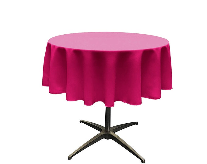 Fuchsia - Solid Round Polyester Poplin Tablecloth Seamless.